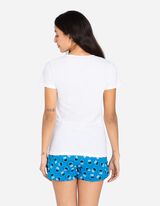 Set pijama alcătuit din bluză și pantaloni scurți - Cookie Monster - Alb