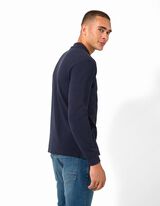 Langarmshirt - Polokragen - Dunkelblau