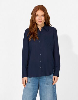 Camicia blusata - Morbido al tatto - blu scuro