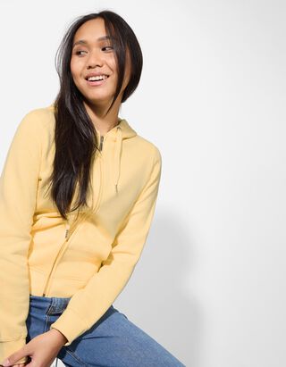 Sweatjacke - Regular Fit - hellgelb