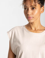 T-shirt - Encolure ronde - Beige