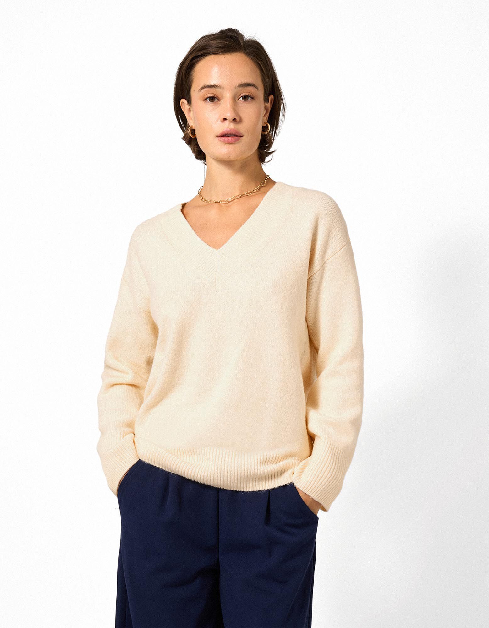 Pullover - Oversized Fit - Beige