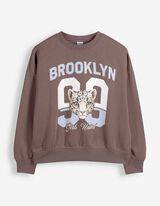 Sweatshirt - Print - Braun