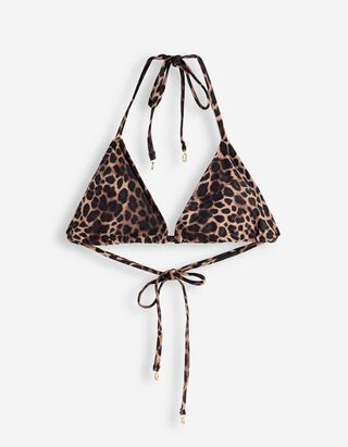Top bikini - Motivo leopardato - marrone