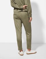 Pantaloni - Imitație de piele &icirc;ntoarsă - Verde inchis