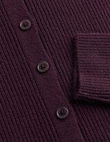 Cardigan - Texture c&ocirc;tel&eacute;e - mauve