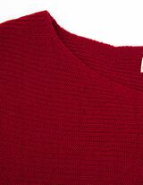 Pulover de tricot - Mâneci supradimensionate - Rosu inchis
