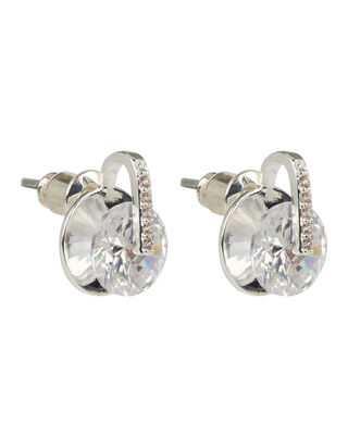 Damen Ohrstecker mit Strasssteinbesatz