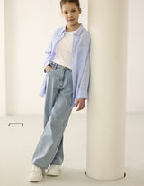 Jeans - Strasssteine - hellblau