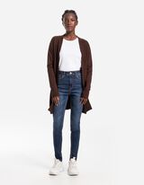 Dlhý kardigán - LENZING™ ECOVERO™ - tmavohneda