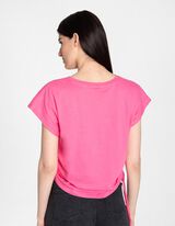 T-shirt - sznurowanie - rozowy