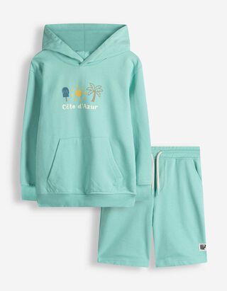 Set aus Sweatshirt und Shorts - Sweat - T&uuml;rkis
