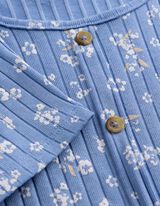 T-shirt - Patte de boutonnage - Bleu