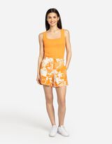 Pantaloncini - Misto lino - arancione