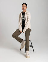 Sweatvest - Capuchon met tunnelkoord - beige