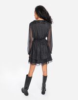 Blusenkleid - Chiffon - schwarz