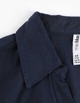 Košeľová blúzka - Náprsné vrecko - tmavomodra