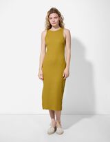 Rochie midi - Fantă laterală - Galben