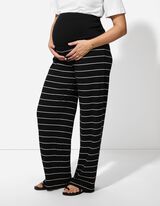 Těhotenské kalhoty - Proužky - cerná