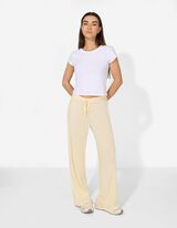 Pyjamahose - Pointelle - hellgelb