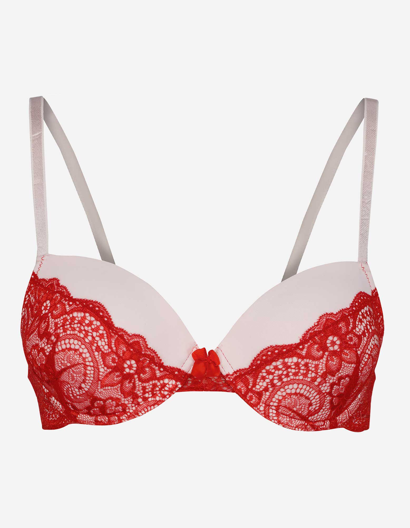 Soutien-gorge ampliforme - Passementerie en dentelle - Rose
