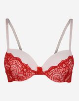 Soutien-gorge ampliforme - Passementerie en dentelle - Rose