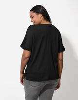 Blusenshirt - einfarbig - schwarz