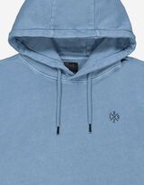 Pulover s kapuco - Potisk - modra