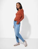 Pulover de tricot - Nasturi decorativi - Maro