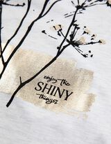 Mar&scaron;kinėliai ilgomis rankovėmis - Blizgus paveikslėlis - baltas