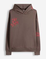 Hoodie - Print - Braun
