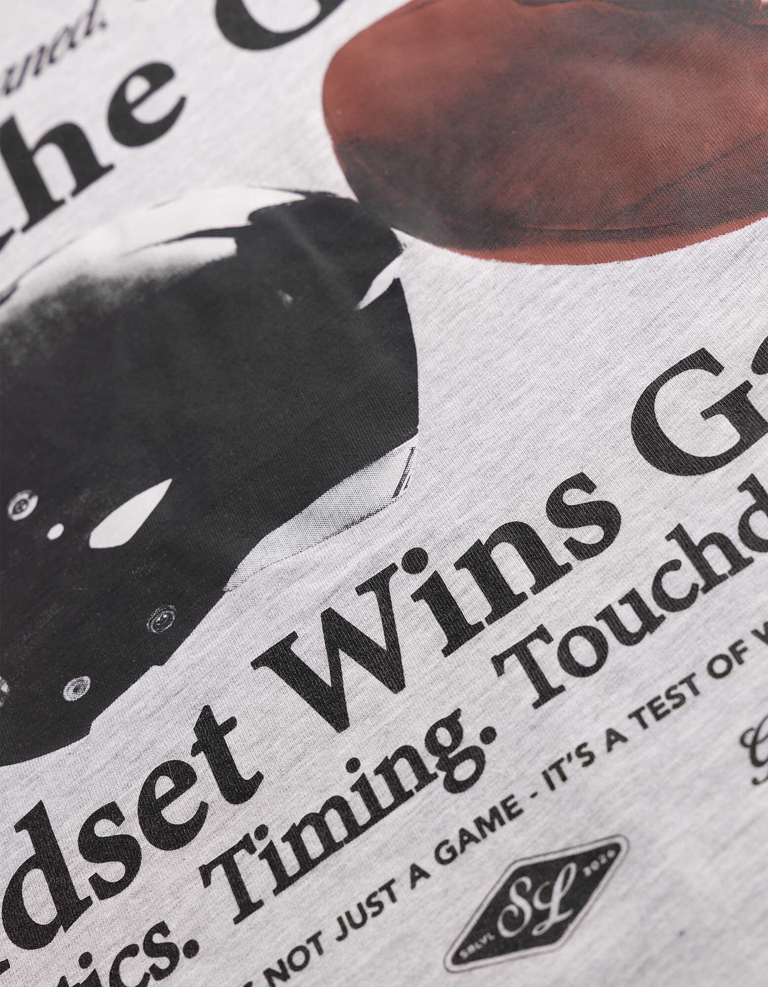 Tričko - Potisk na zadn&iacute; straně - Světle &scaron;ed&aacute;