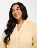 Overhemdblouse - Strepen - lichtgeel