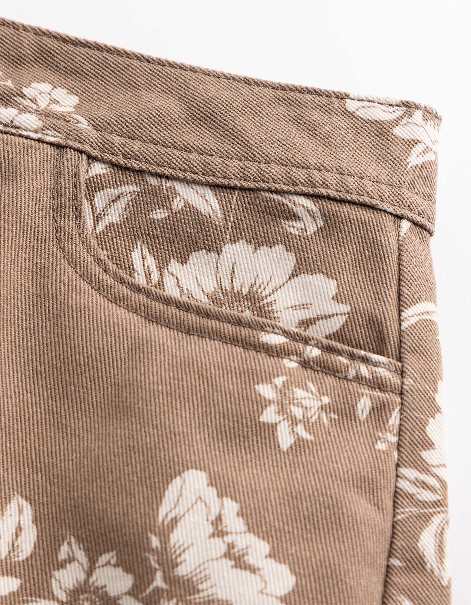 Midirock - Florales Muster - Braun