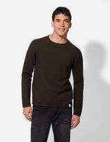 Pullover - Scollo rotondo - marrone scuro