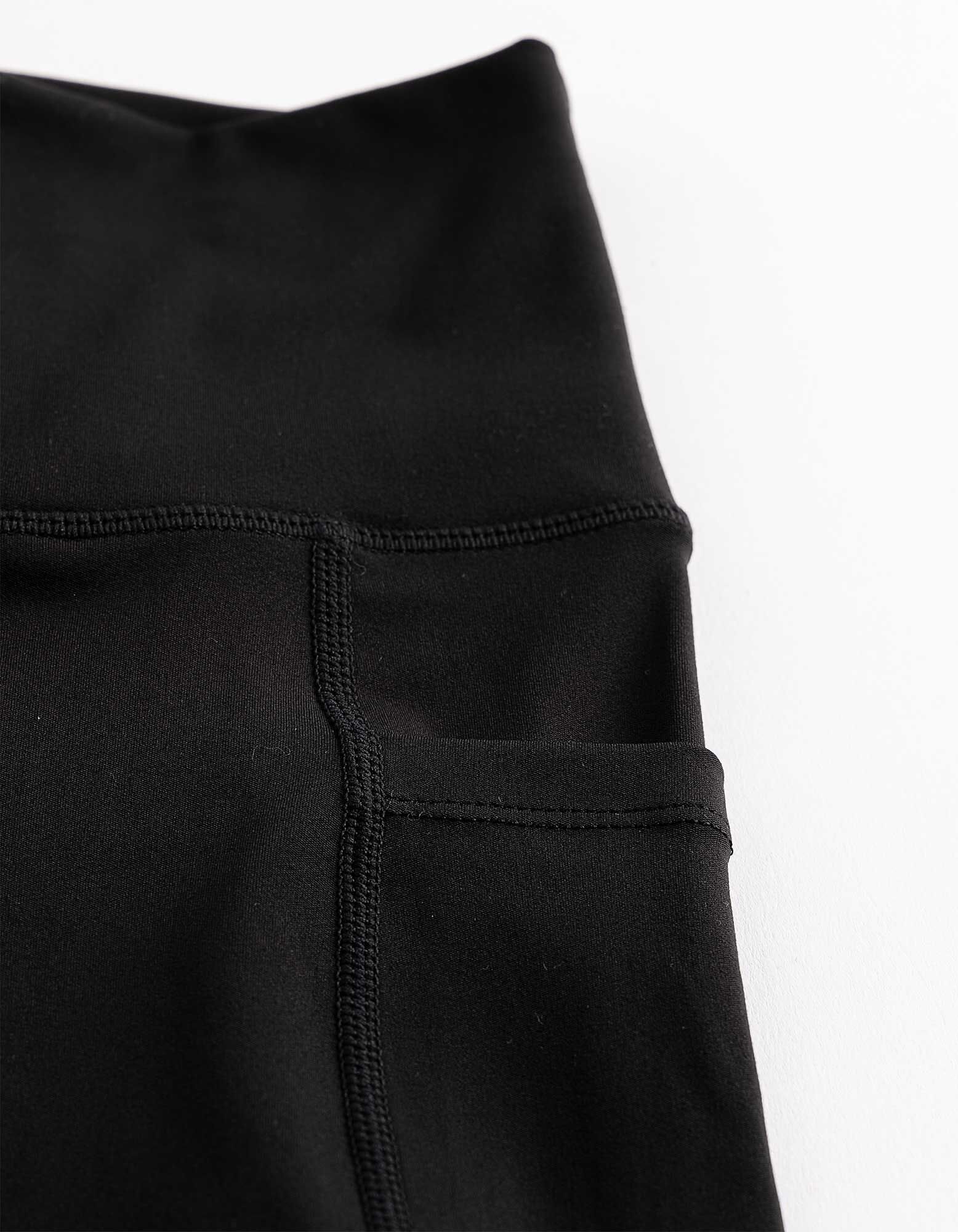 Leggings - Material respirabil - Negru