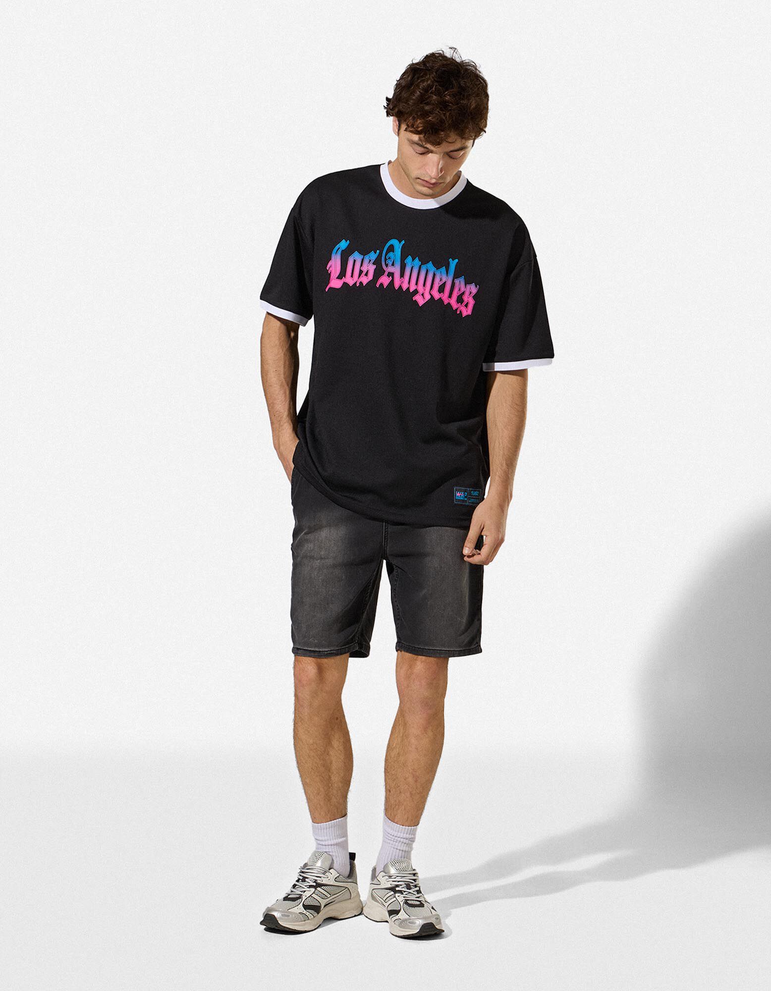 T-shirt - Mesh - Zwart