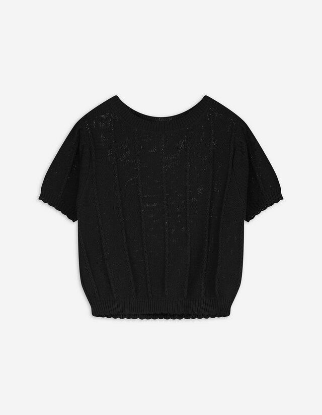 Strickshirt - einfarbig - schwarz