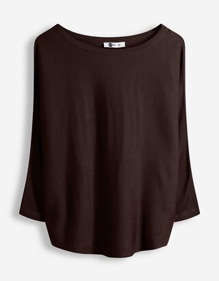 Strickpullover - Fledermaus&auml;rmel - Dunkelbraun