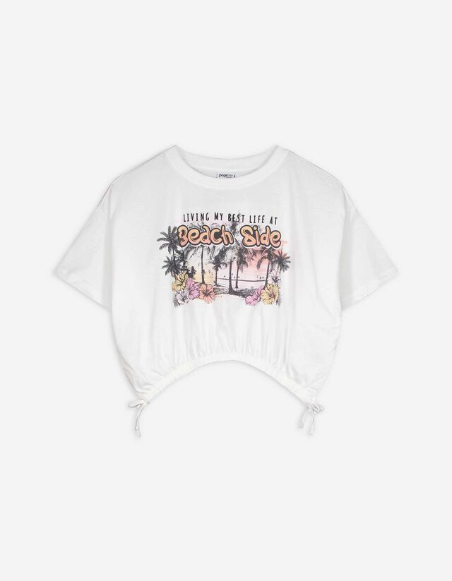 T-Shirt - Stickerei - weiß
