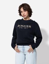 bluza - ozdobne guziki - ciemny niebieski