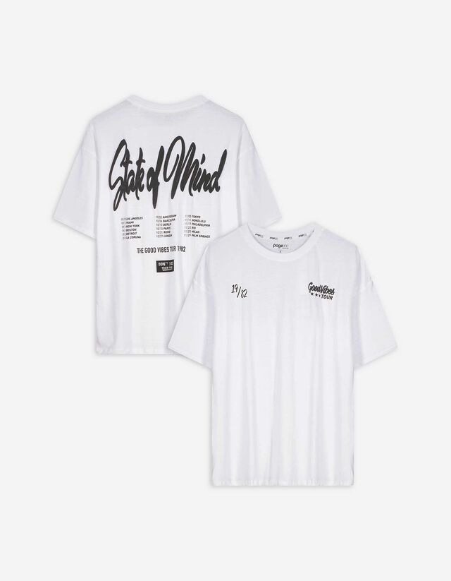 T-Shirt - Rückenprint - weiß