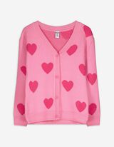 Strickjacke - Allover-Muster - pink