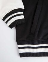 College jas - Print op rug - donkergrijs