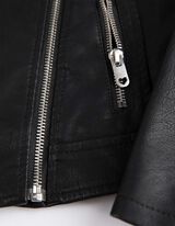 Baikeri stiilis jakk - Kunstnahk - must