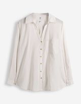 Bluse - Brusttasche - wei&szlig;