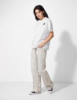 T-shirt - Print op rug - wit