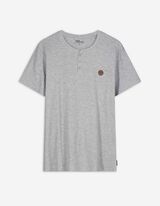 T-Shirt - Knopfleiste - grau