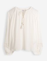 Blouse - Unicolore - Blanc cass&eacute;
