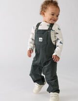 Set van longsleeve en tuinbroek - Katoenmix - Donkergroen